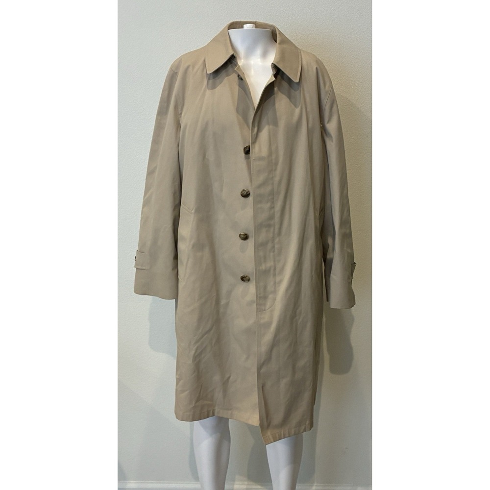 VTG Botany 500 Trench Coat Removable Liner Mens Size 42 Short Old Money USA Made